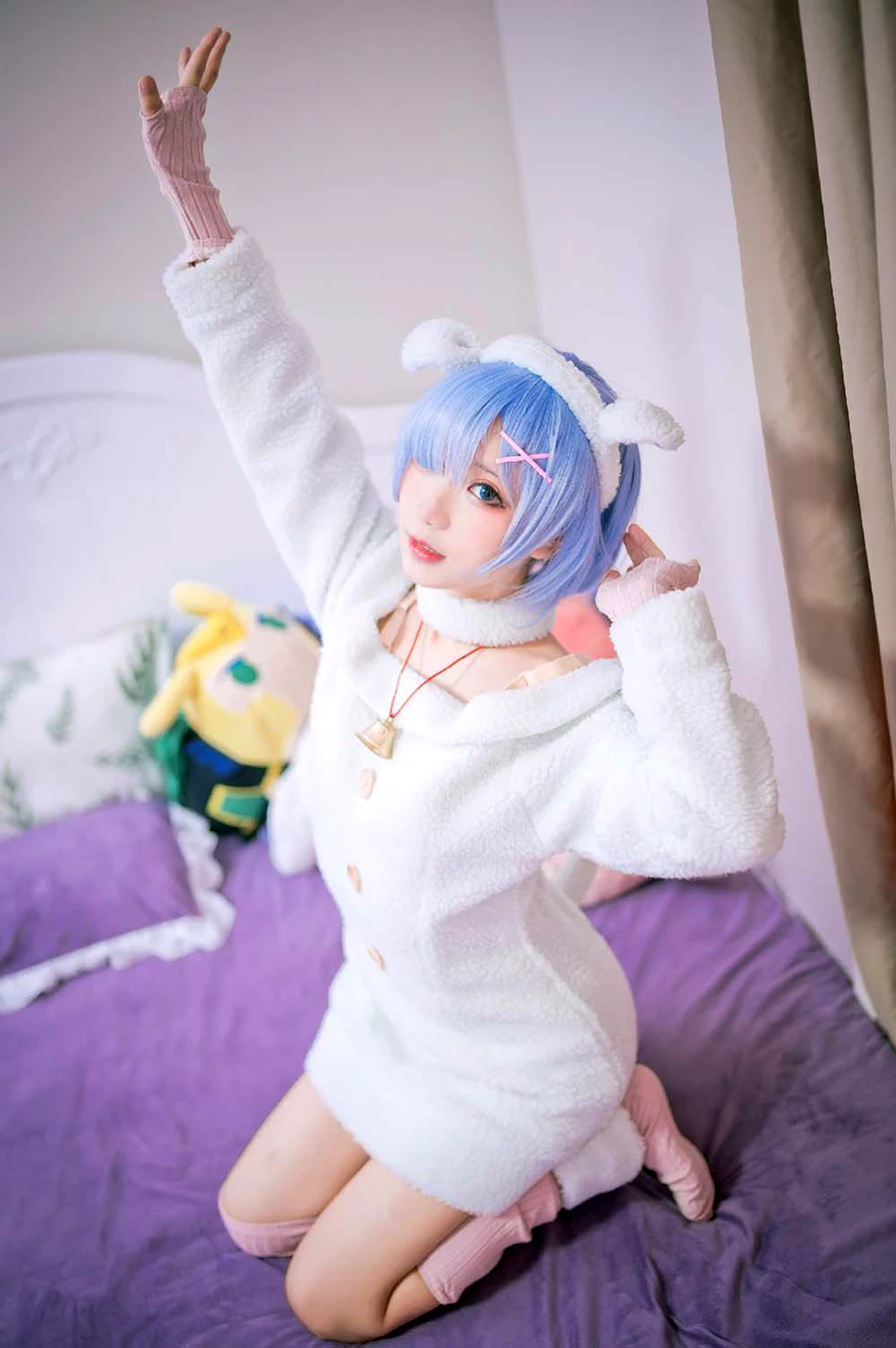 花柒Hana – 蕾姆绵羊 cosplay-第1张