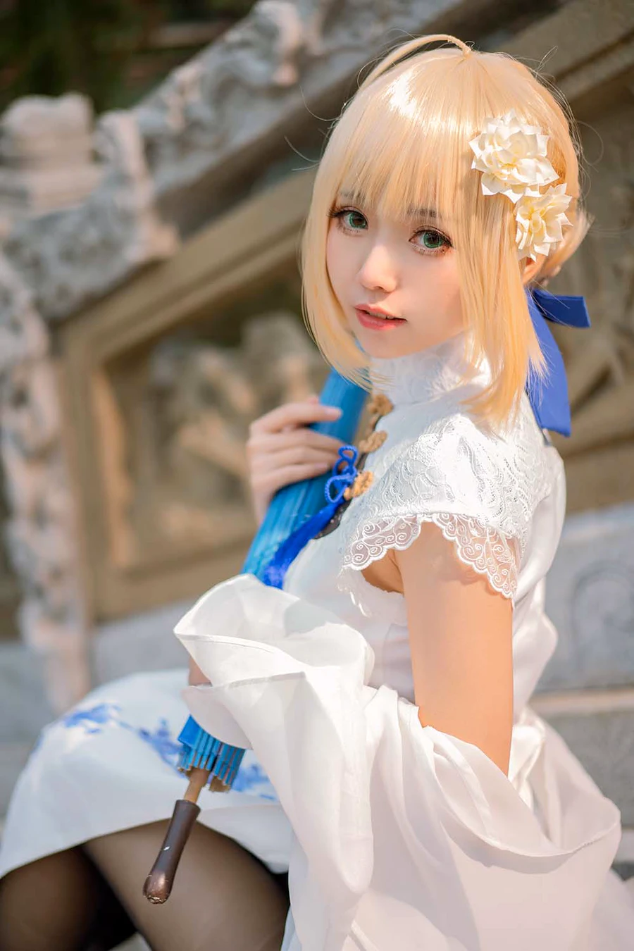 大大卷卷小卷 – FGOsaber 四周年旗袍 cosplay-第2张