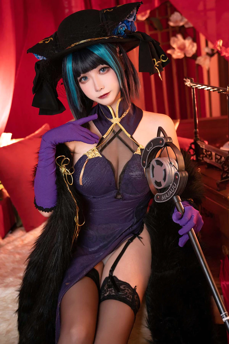 Momoko葵葵 – 碧蓝航线柴郡 音乐绚烂CaitSith cosplay-第2张