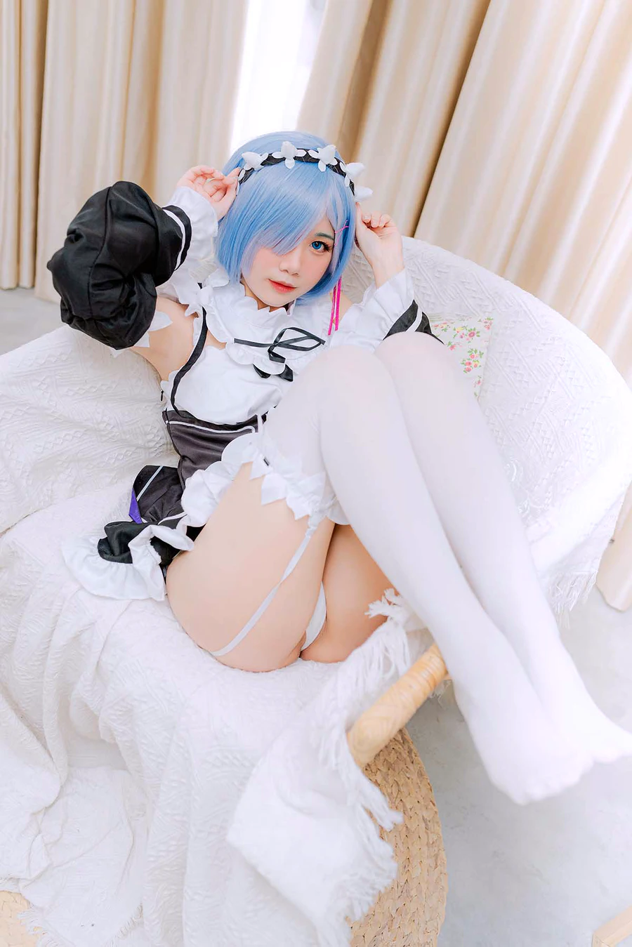 PoppaChan – Rem maid-Re-Zero cosplay-第2张