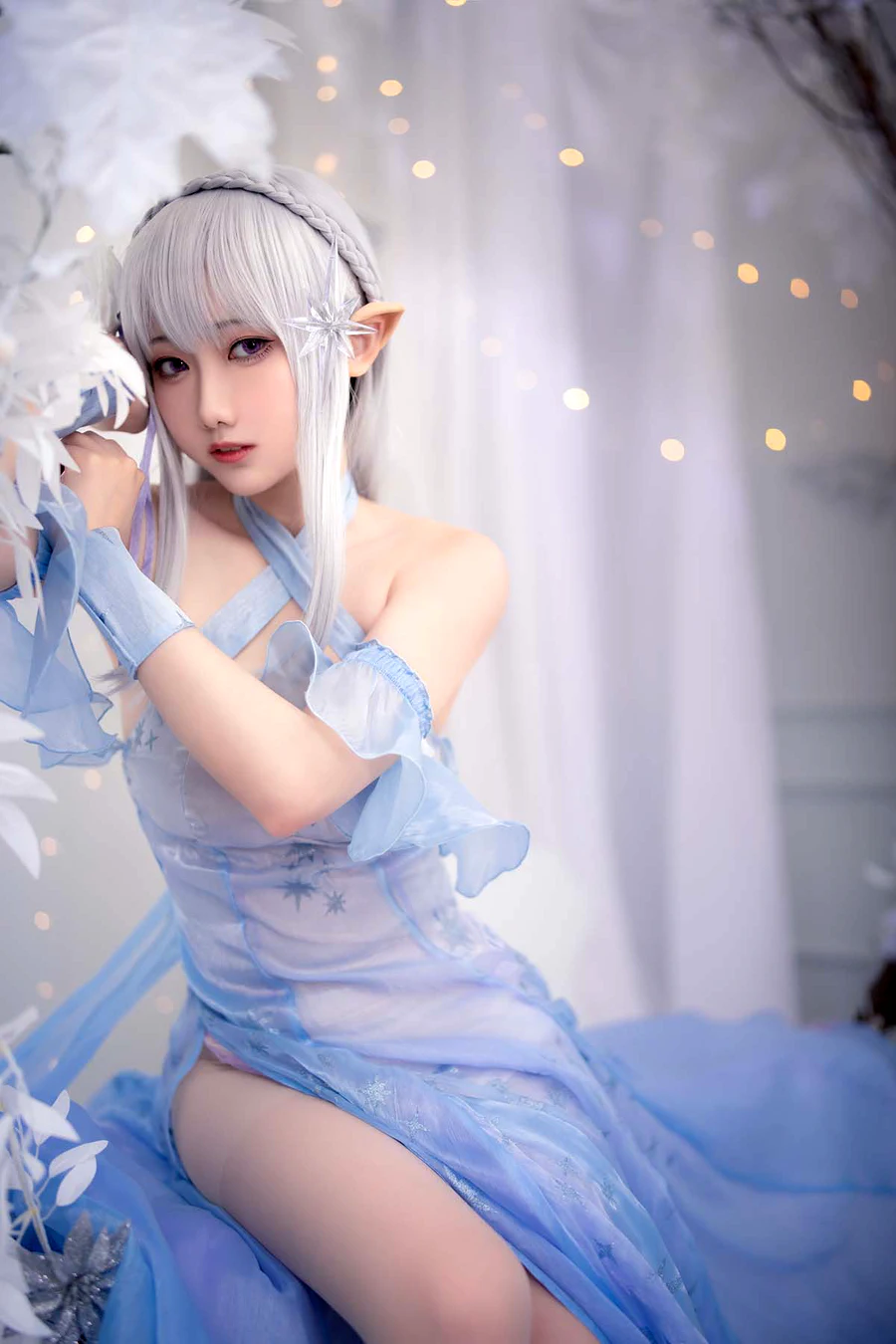 小木曾AYA – Re0爱蜜莉雅 水晶礼服 cosplay-第1张