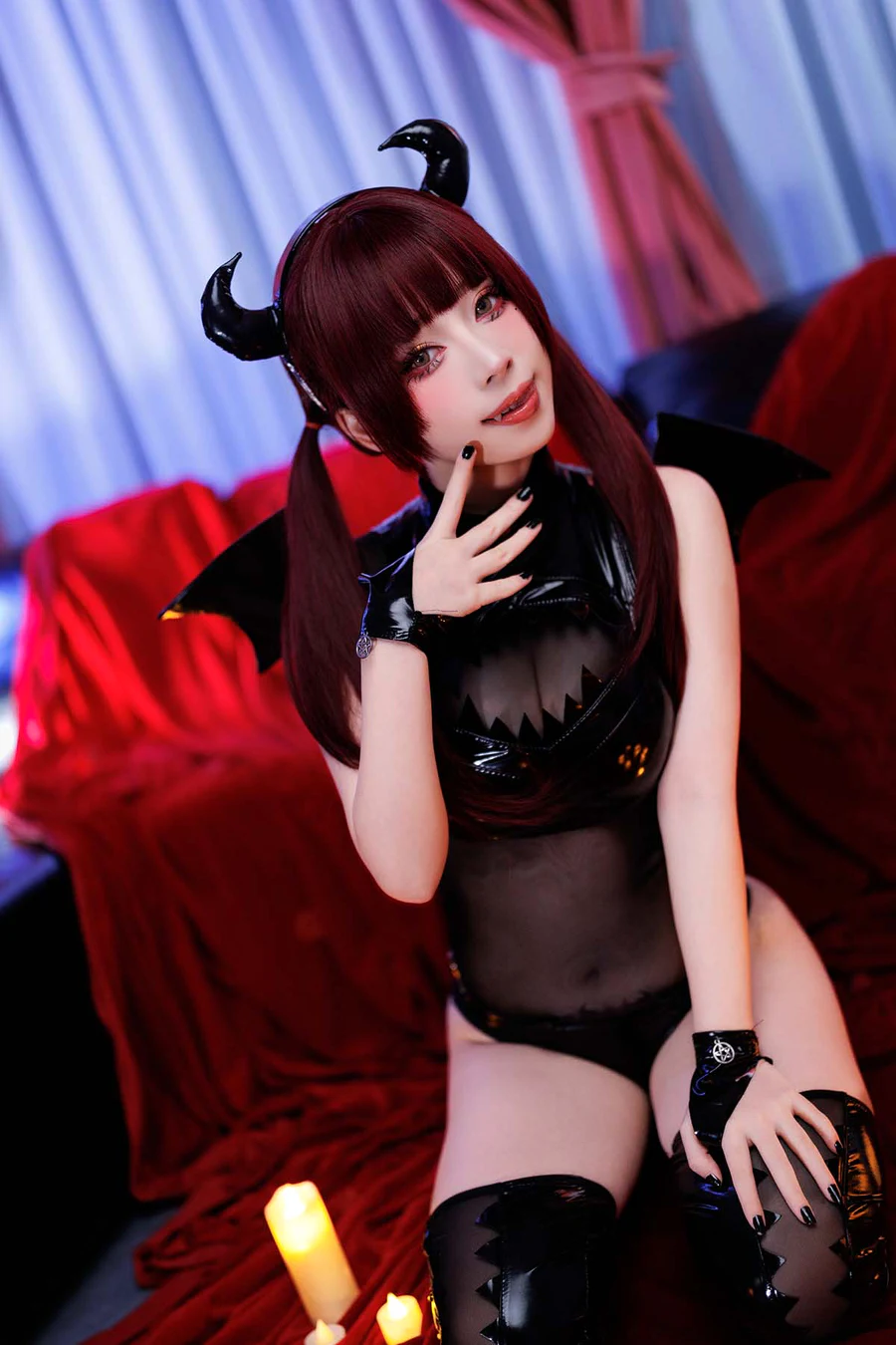 胡桃猫Kurumineko – 魅魔 cosplay-第1张