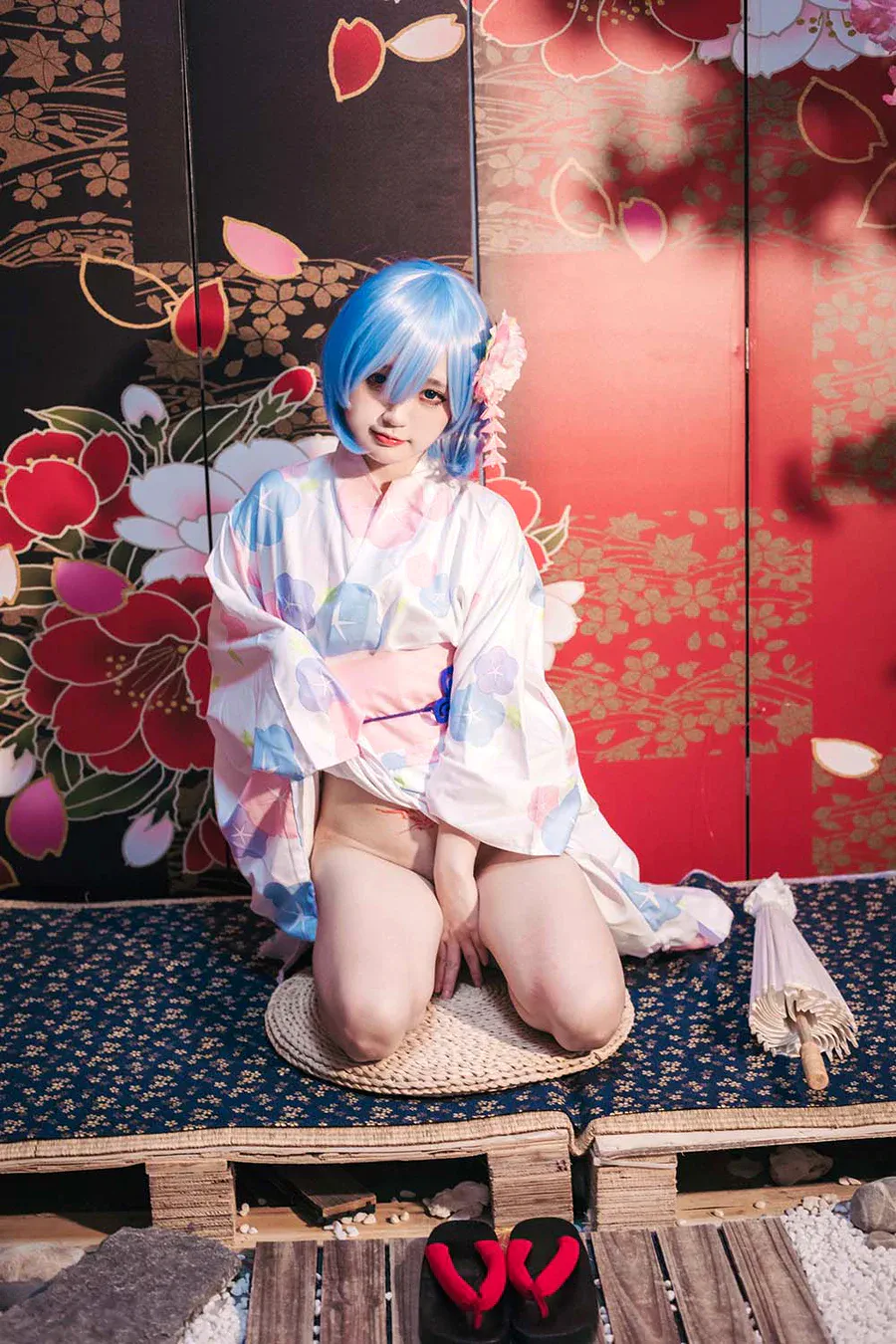 神沢永莉 – 蕾姆和风 cosplay-第1张