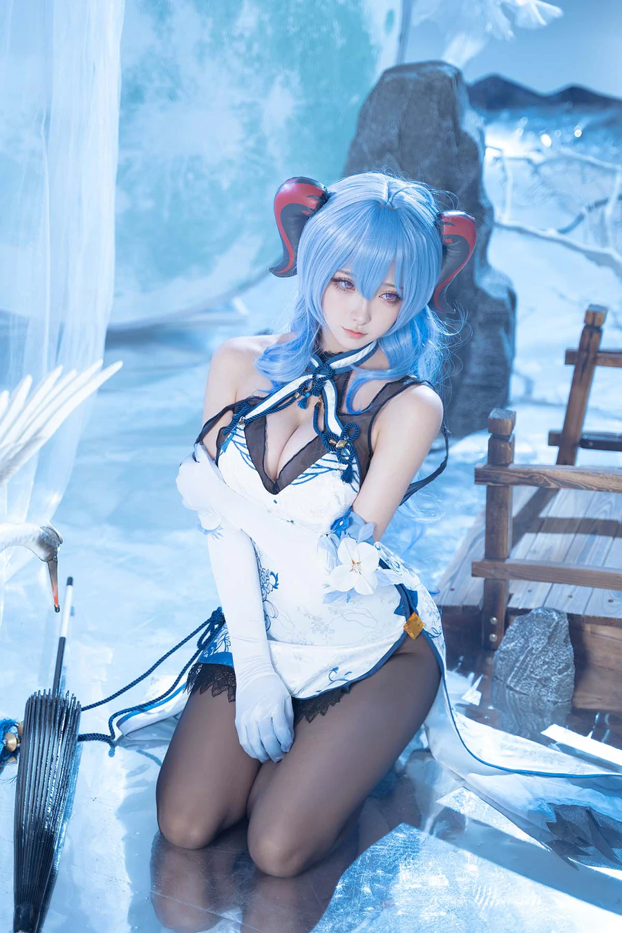 Seya-狮砸 – 甘雨青花瓷 cosplay-第1张